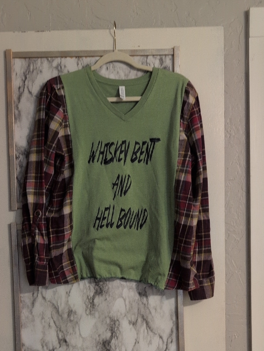 Green Graphic Whiskey Plaid Sleeves